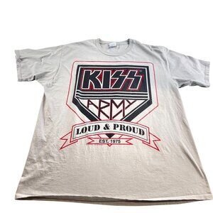 Kiss Army Loud & Proud Light Grey Short Sleeve Tee Port & Co Size XL